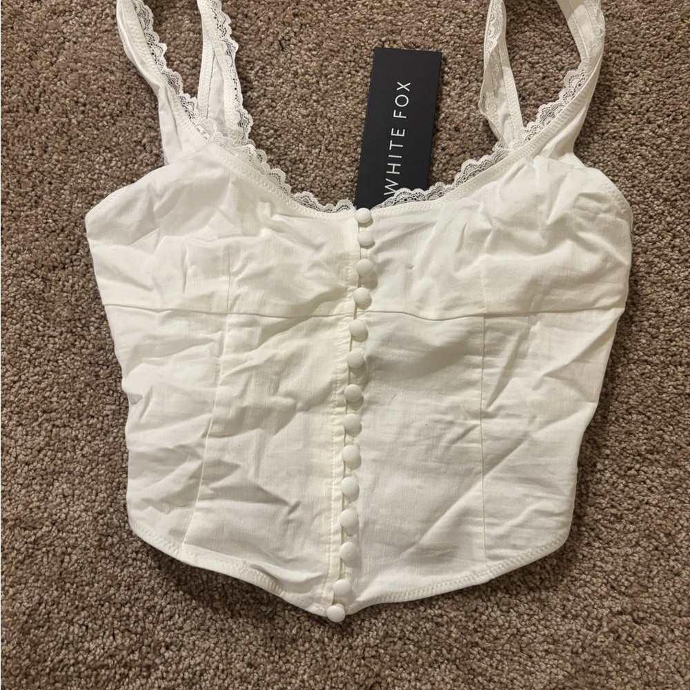 White Fox Boutique White Bustier Camisole Top